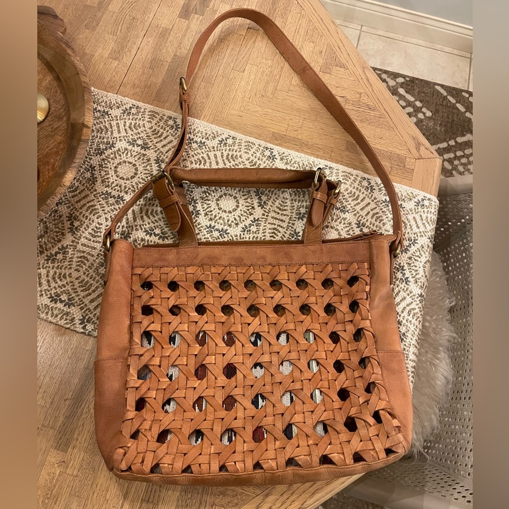 Anabaglish Hadley woven leather crossbody tote bag - Picture 11 of 12